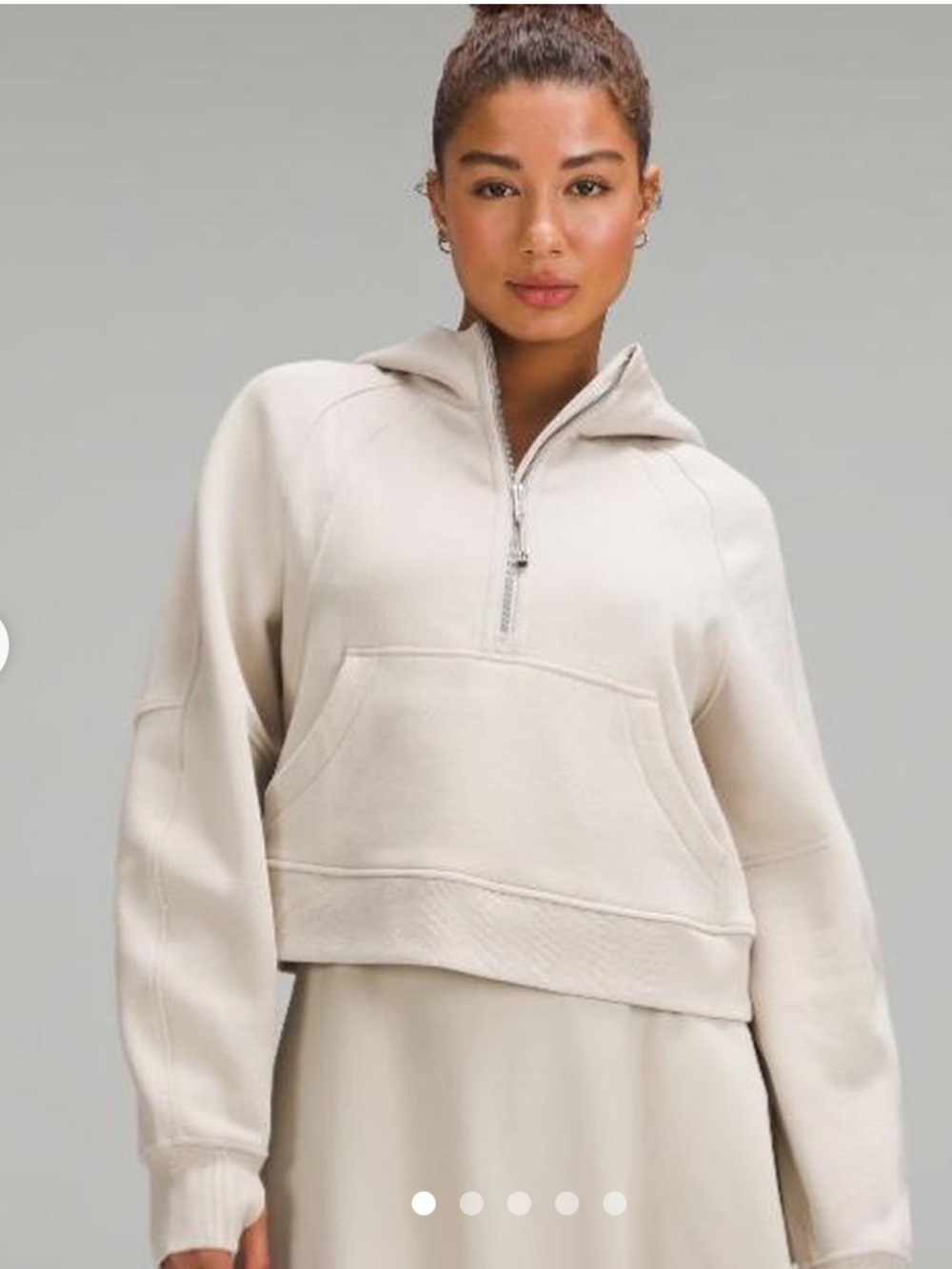 Lululemon Scuba Oversized Half Zip Hoodie In Cream- Size XS/S